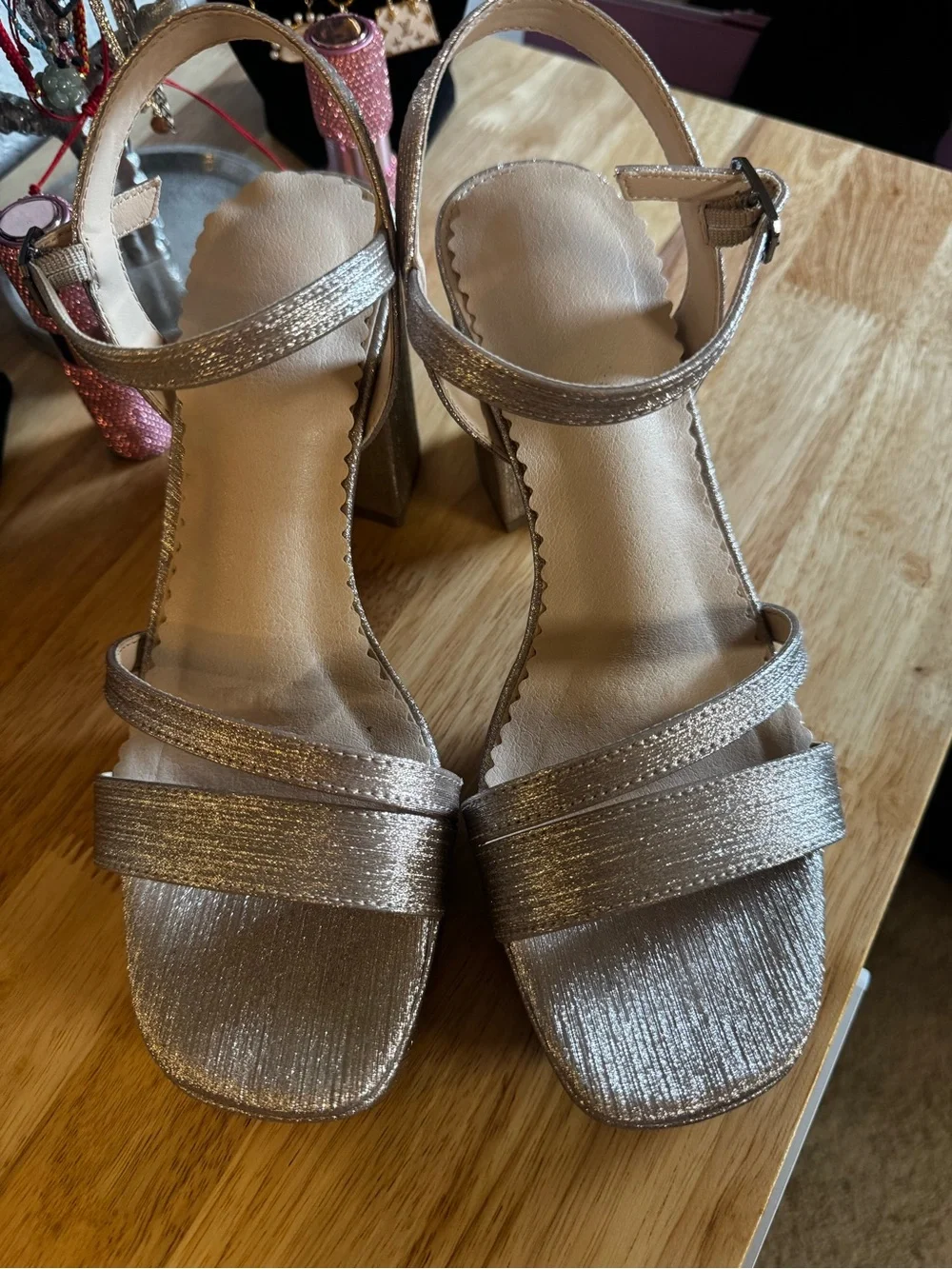 Gold platform sandals